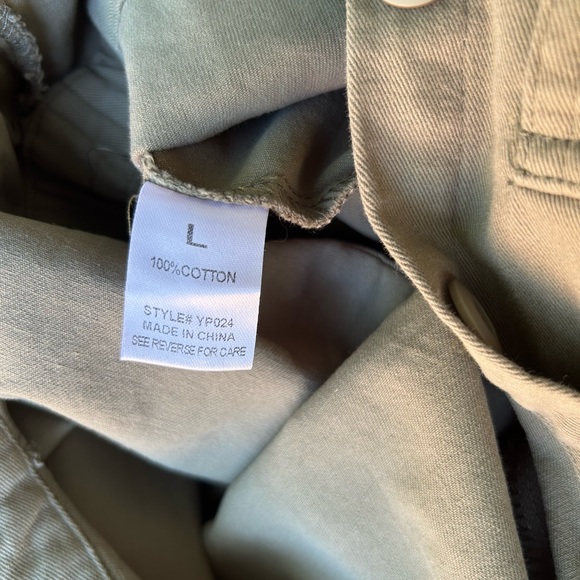 Thursdays Utility Jumpsuit olive color short sleeve romper - Picture 10 of 15